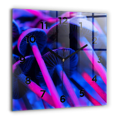 Négyzetes üvegóra 60x60 Varázslatos színes gombák