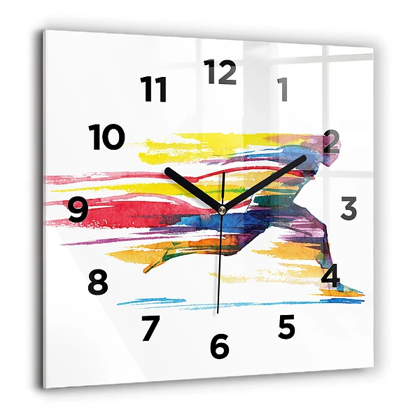 Négyzet alakú üvegóra 60x60 Egy futó illusztrációja