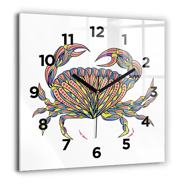 Négyzetes üvegóra 60x60 Etnikai rák