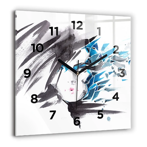 Szögletes fali üvegóra 60x60 Egy nő absztrakt arca
