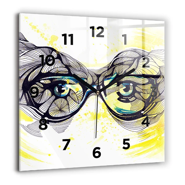 Szögletes üvegóra 60x60 Szemek szemüvegben