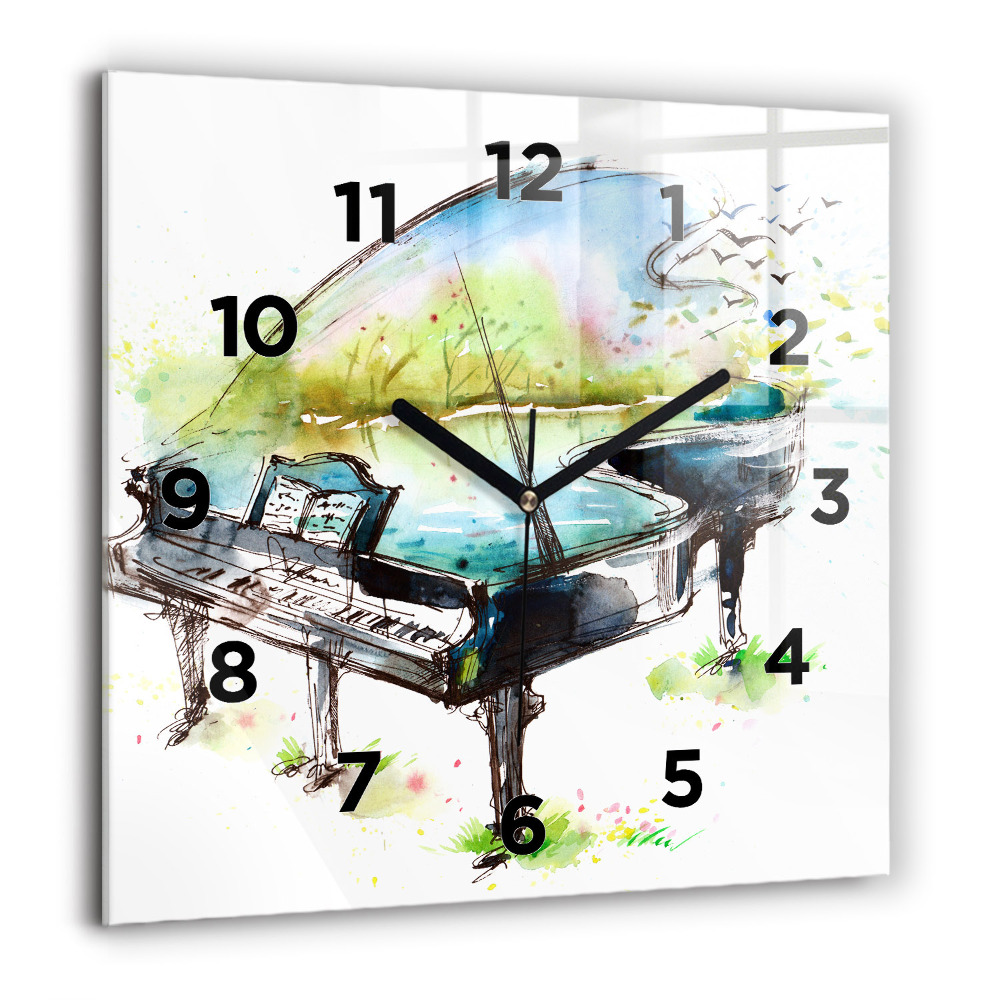 Négyzet alakú üvegóra 60x60 A 4 évszak illusztrációja