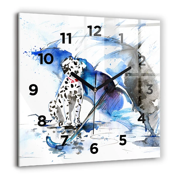 Négyzet alakú üvegóra 60x60 Dalmata és esernyő