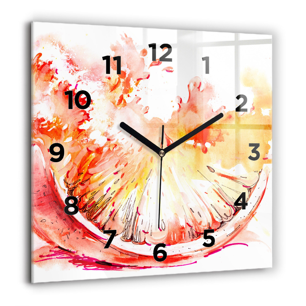 Négyzetes üvegóra 60x60 Festett narancs