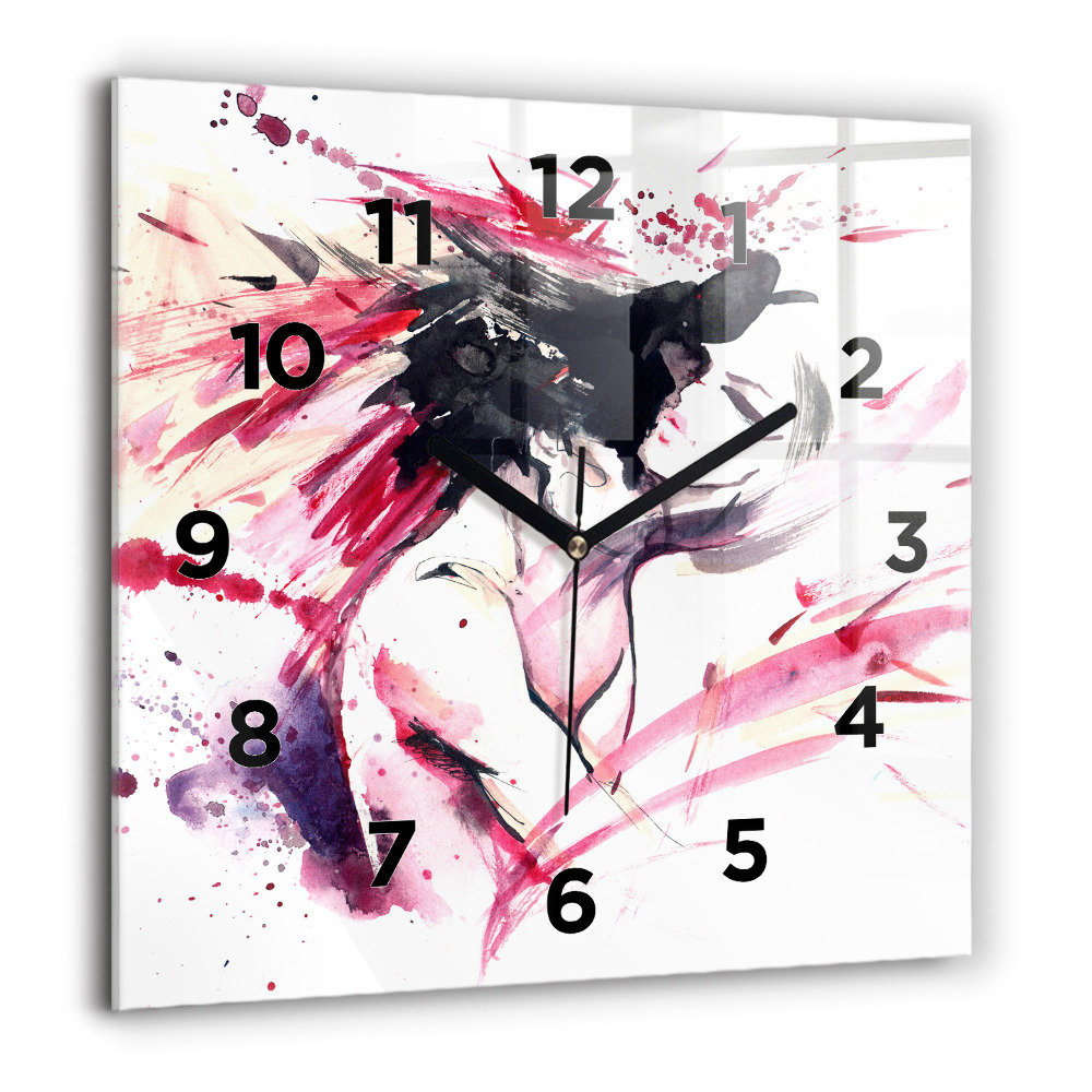 Szögletes üvegóra 60x60 Absztrakt szerelmesek