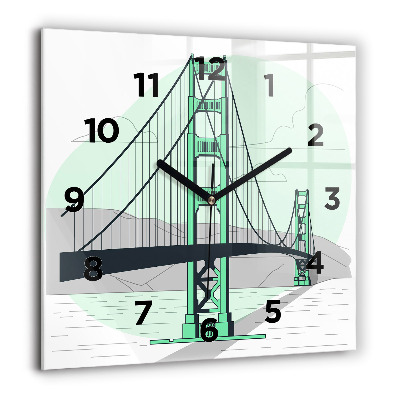 Szögletes fali üvegóra 60x60 Zöld híd