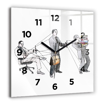 Szögletes fali üvegóra 60x60 Marionett emberek