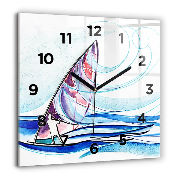 Négyzet alakú üvegóra 60x60 Szörfdeszka