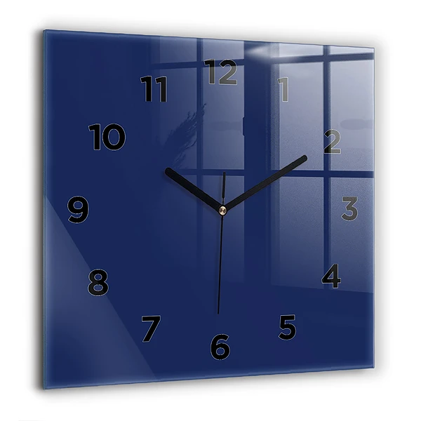 Négyzet alakú üvegóra 60x60 Tengerészkék