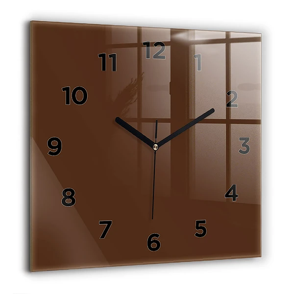 Négyzetes üvegóra 60x60 Barna