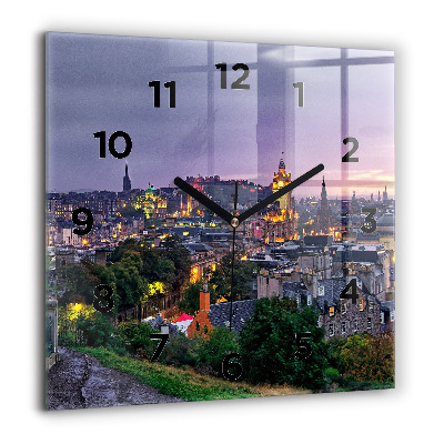 Négyzetes üvegóra 60x60 Edinburgh a Calton Hillről
