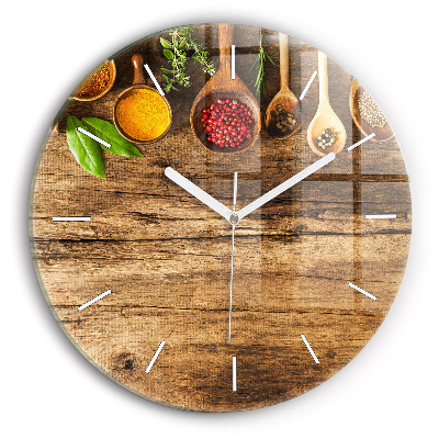 Kerek fali üvegóra 30 cm Fűszeres kanalak