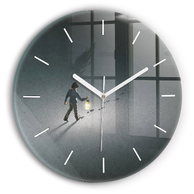 Kerek falióra 30 cm Vándor a sötétben