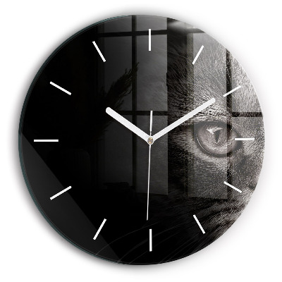 Fali üvegóra kerek 30 cm Skót kutya és macska