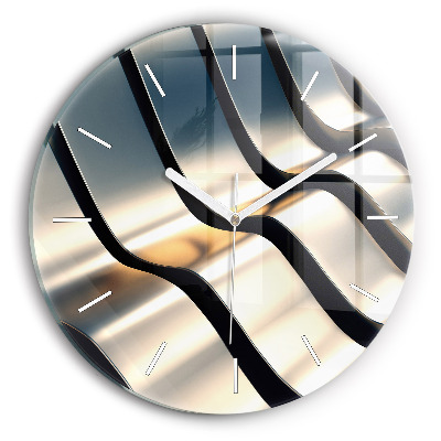 Fali üvegóra kerek 30 cm Kék vonalak