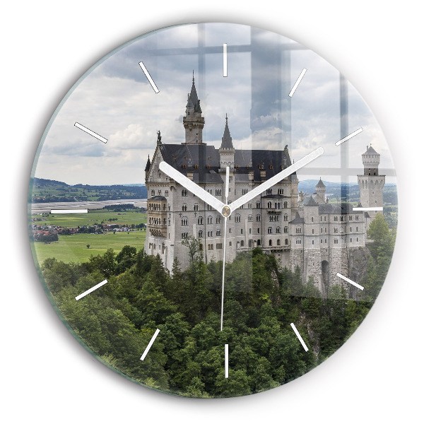 Kerek fali üvegóra 30 cm Neuschwanstein kastély