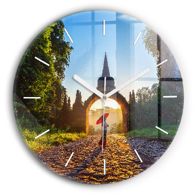 Egyedi üvegóra kerek 30 cm Surat Thani Park Thaiföld