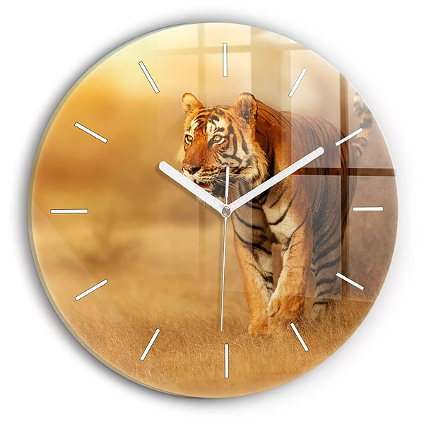 Kerek falióra 30 cm Vadászat Tigris