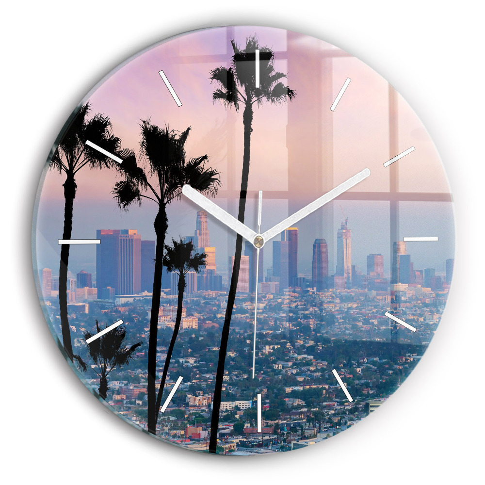 Kerek falióra 30 cm Los Angeles-i naplemente