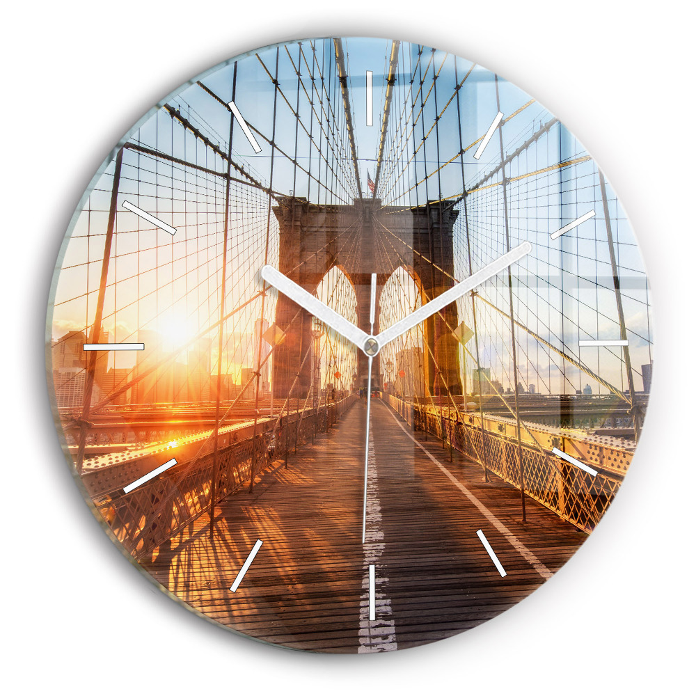 Egyedi üvegóra kerek 30 cm Brooklyn híd NYC