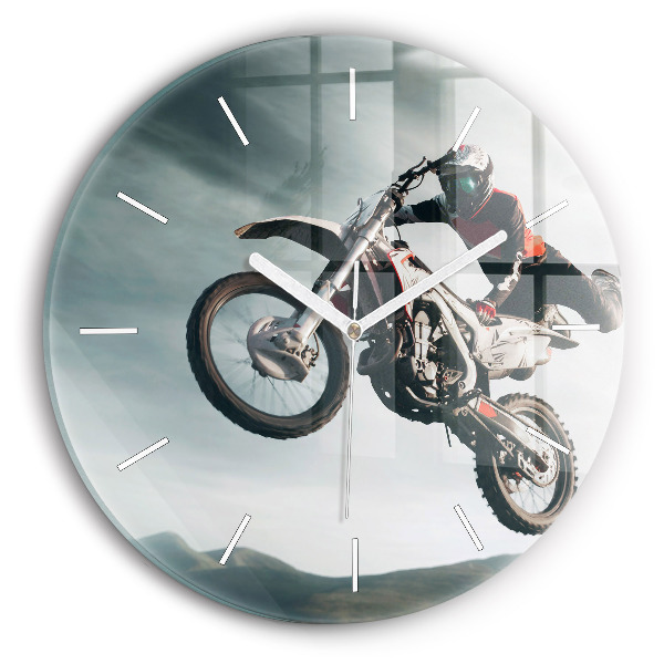 Egyedi üvegóra kerek 30 cm Motorkerékpár Adrenalin stílus