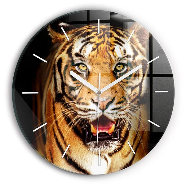 Fali üvegóra kerek 30 cm Tigris - vadszem