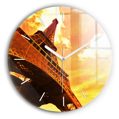 Egyedi üvegóra kerek 30 cm Eiffel-torony Párizsban