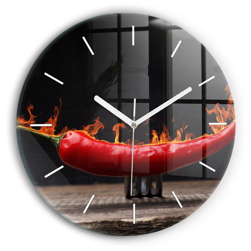 Fali üvegóra kerek 30 cm Pepperoni paprika