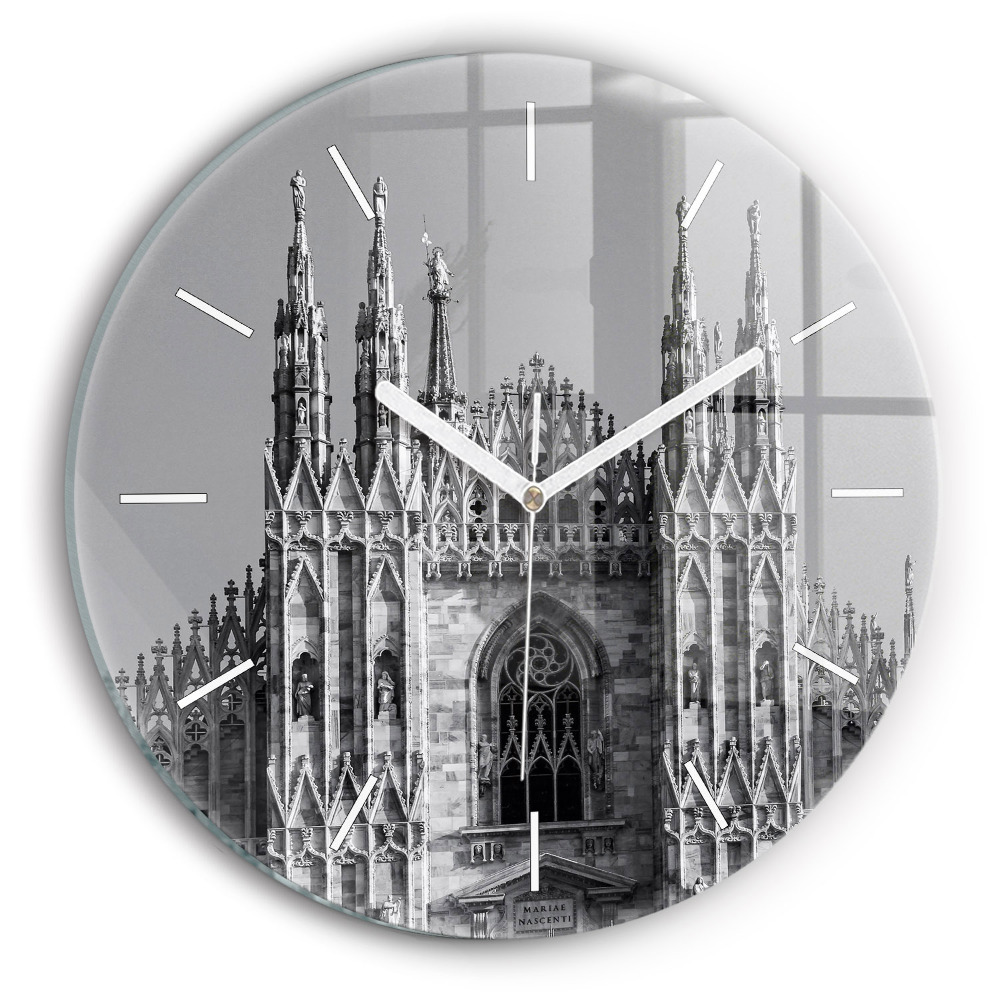 Egyedi üvegóra kerek 30 cm Duomo di Milano székesegyház