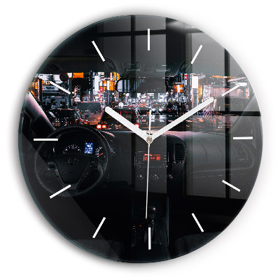 Kerek fali üvegóra 30 cm Autó Tokióban