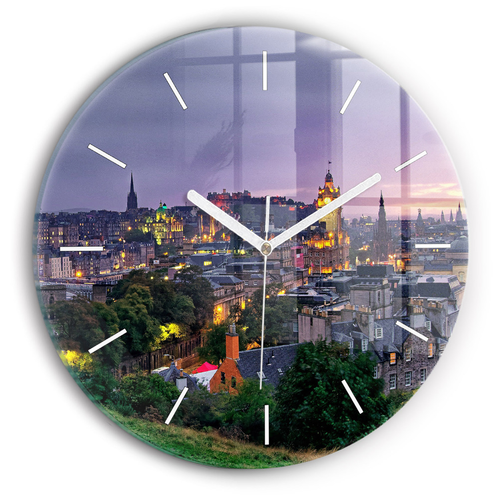 Kerek üvegóra 30 cm Edinburgh a Calton Hillről