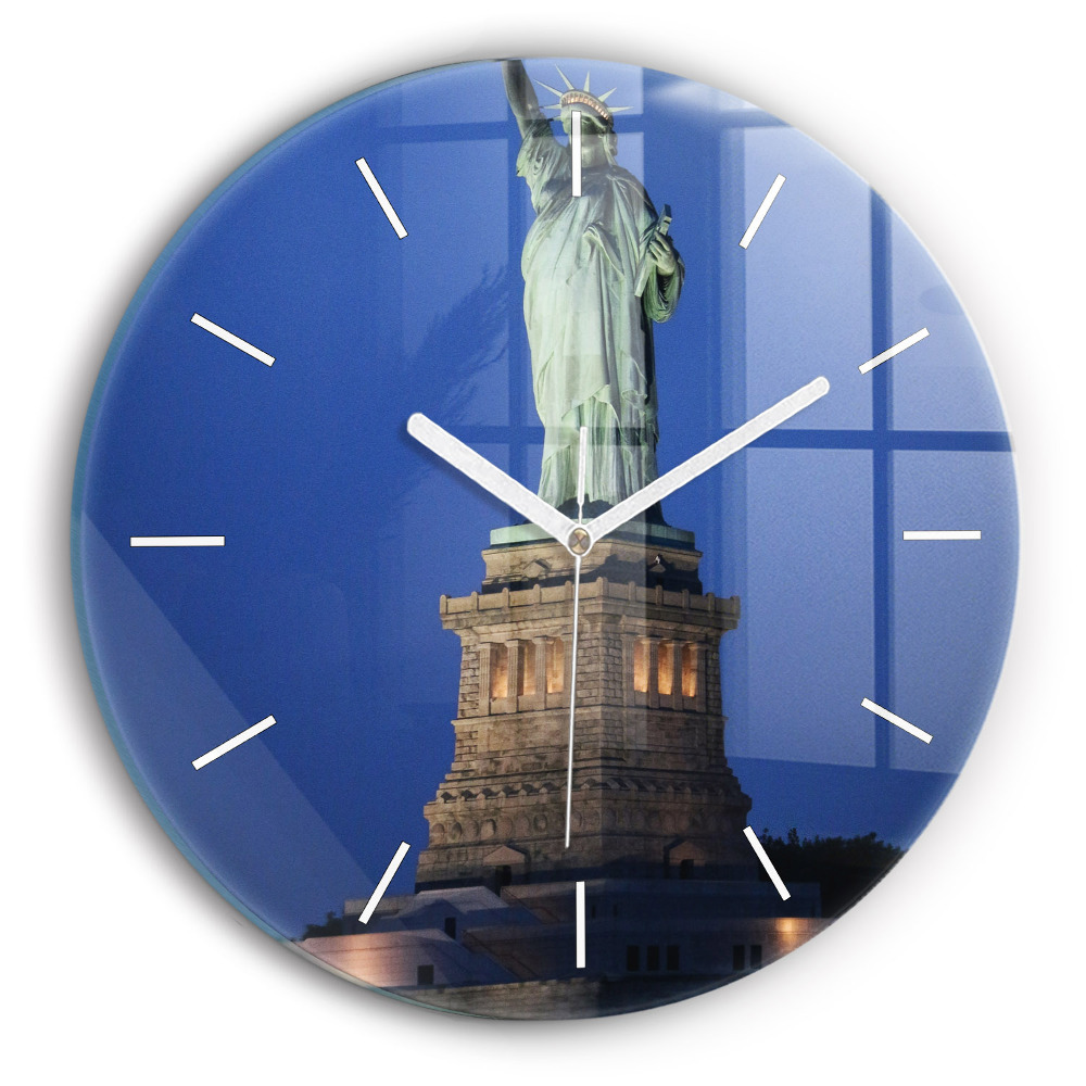 Kerek fali üvegóra 30 cm Szabadság-szobor New York
