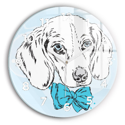 Fali üvegóra kerek 30 cm Kutya kiskutya