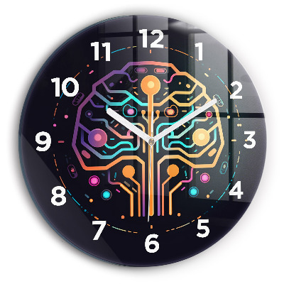 Kerek üvegóra 30 cm Színes absztrakció