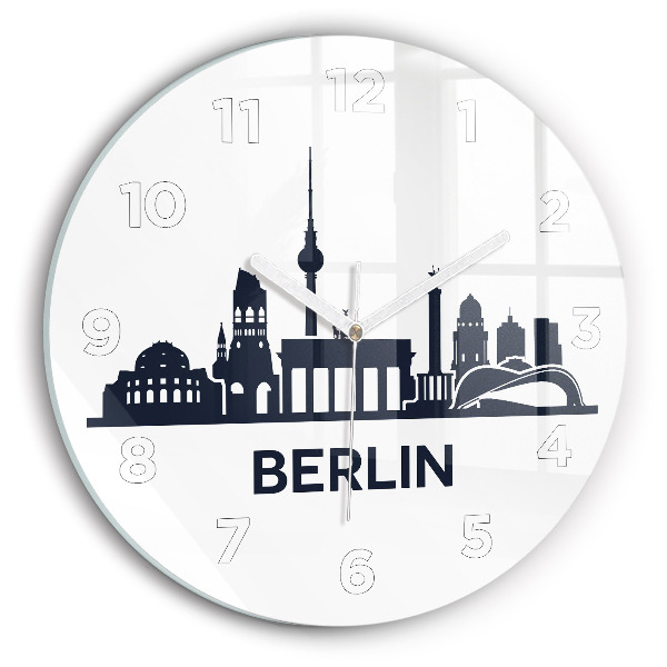Kerek falióra 30 cm Berlin városának illusztrációja