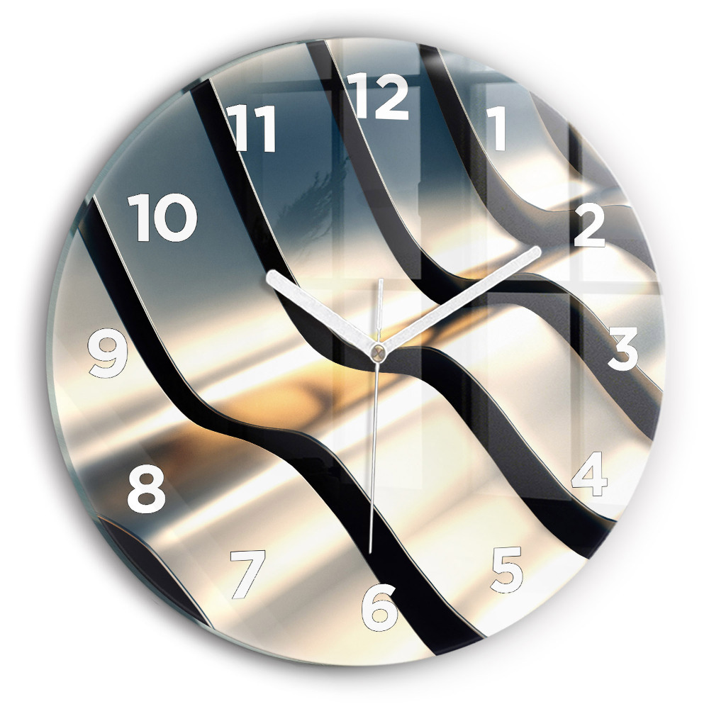 Fali üvegóra kerek 30 cm Kék vonalak