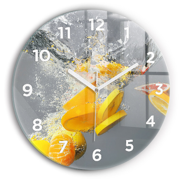 Egyedi üvegóra kerek 30 cm Citrusfélék vízben