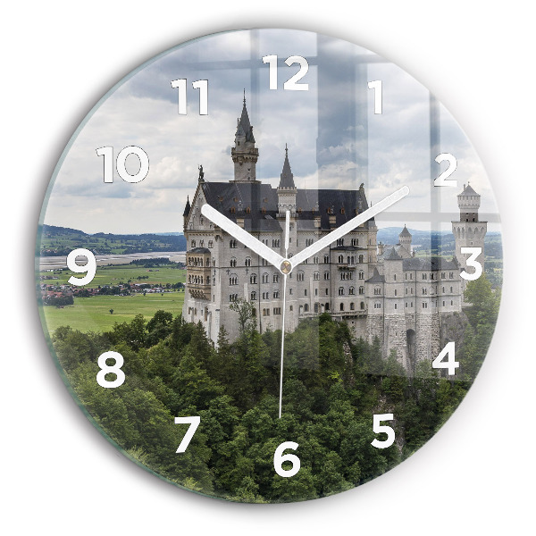 Kerek fali üvegóra 30 cm Neuschwanstein kastély