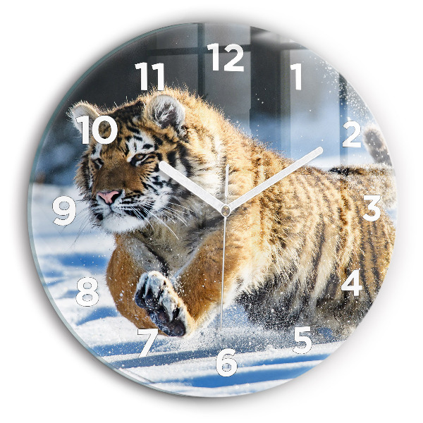 Fali üvegóra kerek 30 cm Ugró tigris