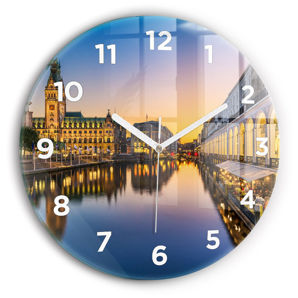 Fali üvegóra kerek 30 cm Hamburg Városháza