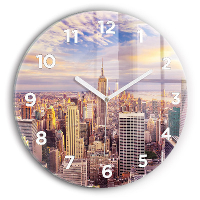 Kerek falióra 30 cm Naplemente New York