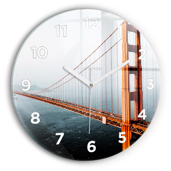 Fali üvegóra kerek 30 cm Golden Gate híd