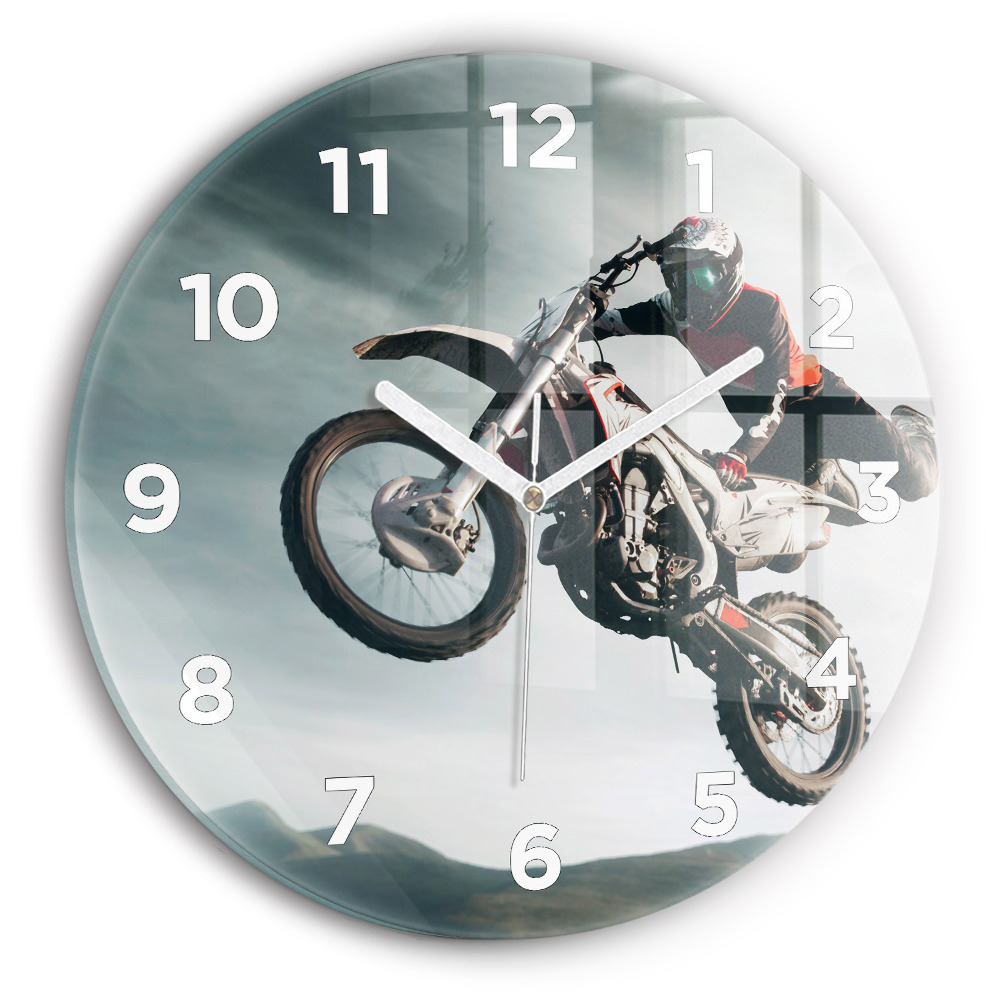 Egyedi üvegóra kerek 30 cm Motorkerékpár Adrenalin stílus