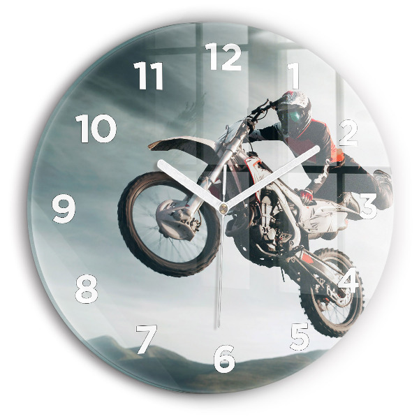 Egyedi üvegóra kerek 30 cm Motorkerékpár Adrenalin stílus