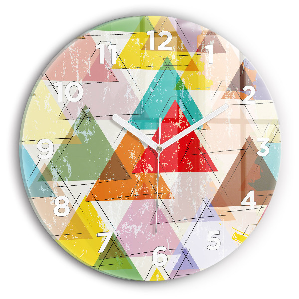 Kerek üvegóra 30 cm Geometrikus háromszögek
