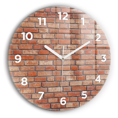 Kerek üvegóra 30 cm Téglafal