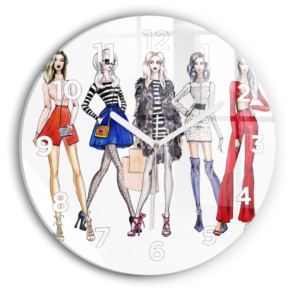 Kerek üvegóra 30 cm Divatos lányok