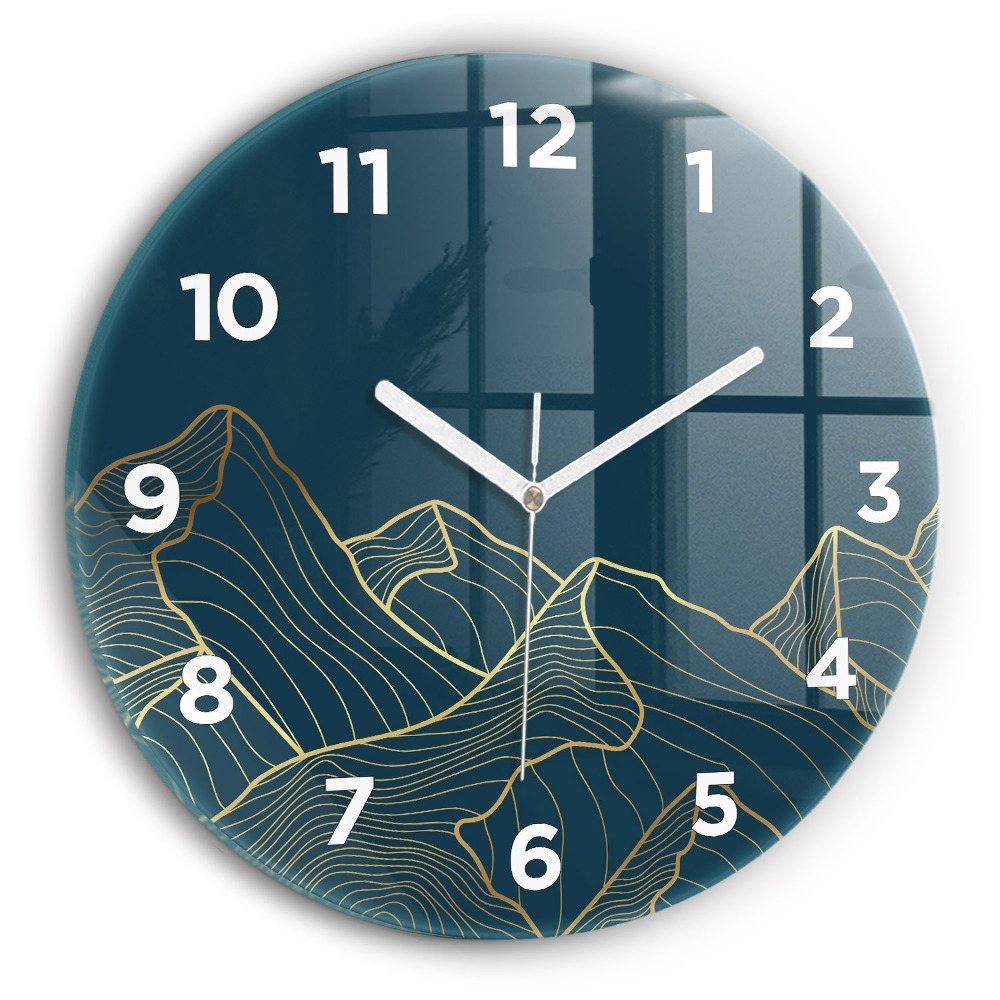 Kerek fali üvegóra 30 cm Hegyek vázlata