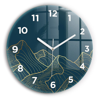 Kerek fali üvegóra 30 cm Hegyek vázlata