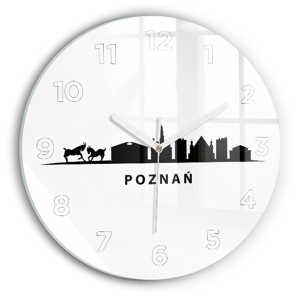 Fali üvegóra kerek 30 cm Poznani égbolt grafikája